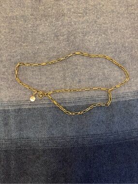 Michael Kors Gold Link Chain Waist Belt with MK Charm